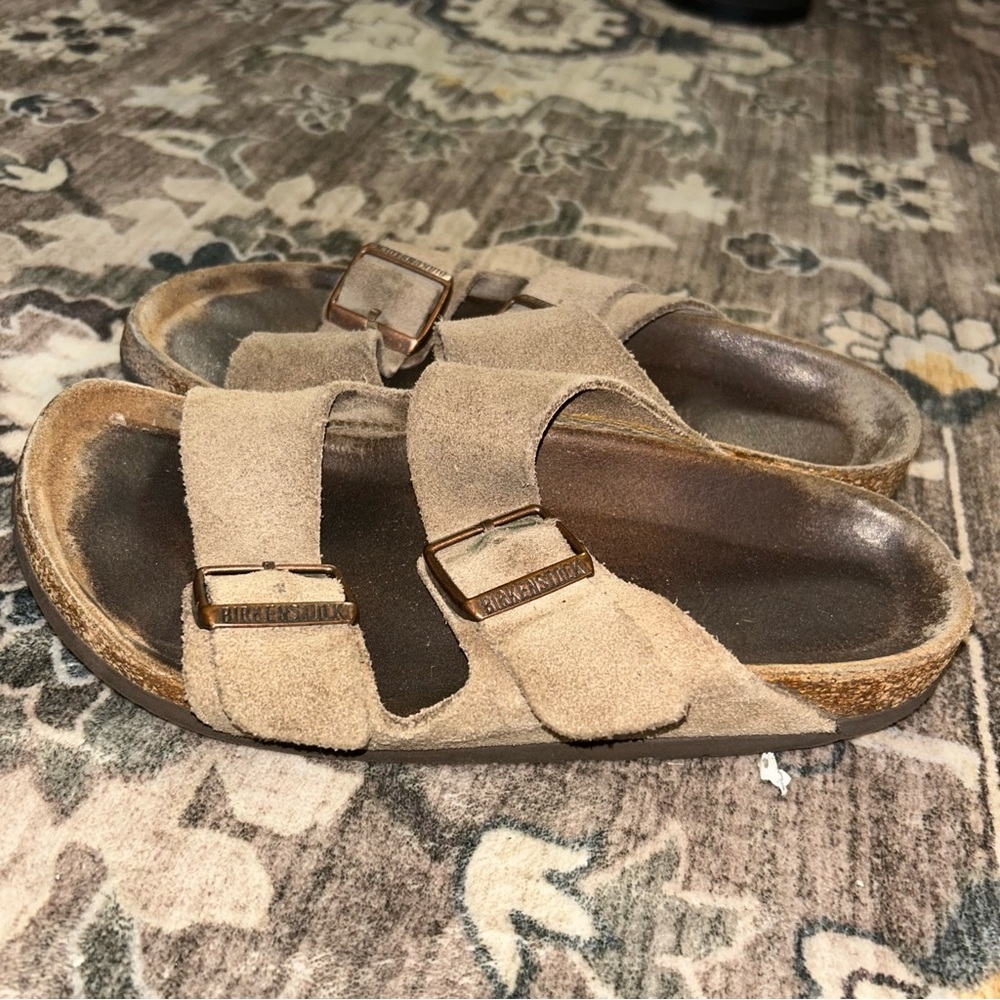 Birkenstock Beige Suede Sandals - Picture 3 of 7